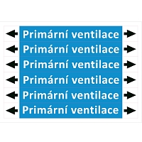 Značení potrubí ISO 20560, primární ventilace